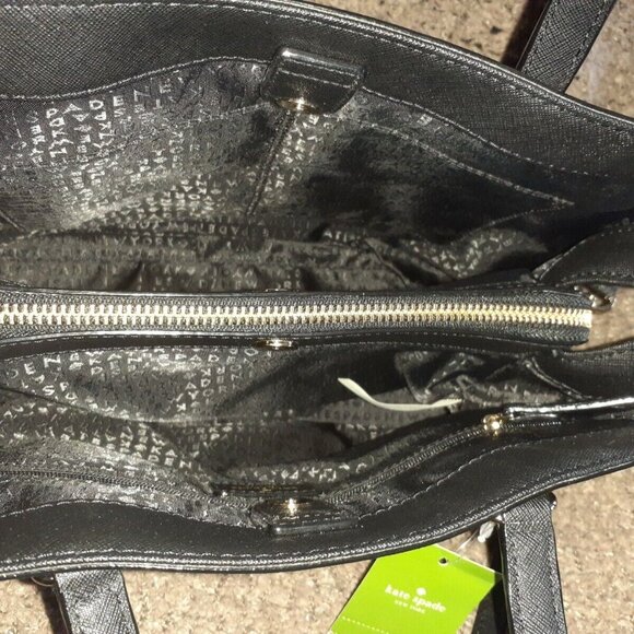 KATE SPADE-LAUREL WAY-EVANGELIE LEATHER SATCHEL/SHOULDER/XBODY-BLACK-NEW W/TAG - Picture 7 of 9